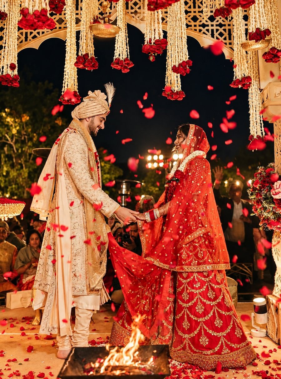 Couple photographed at a wedding
